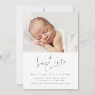 Modern Script Religious Baptism & Christening Invitation