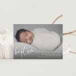 Modern Script Religious Baptism & Christening Invitation<br><div class="desc">This Modern Script Baby Photo Baptism invitation features a beautiful full bleed horizontal photo and hand lettered baptism art and minimal editable text. Click the edit button to customise this design.</div>