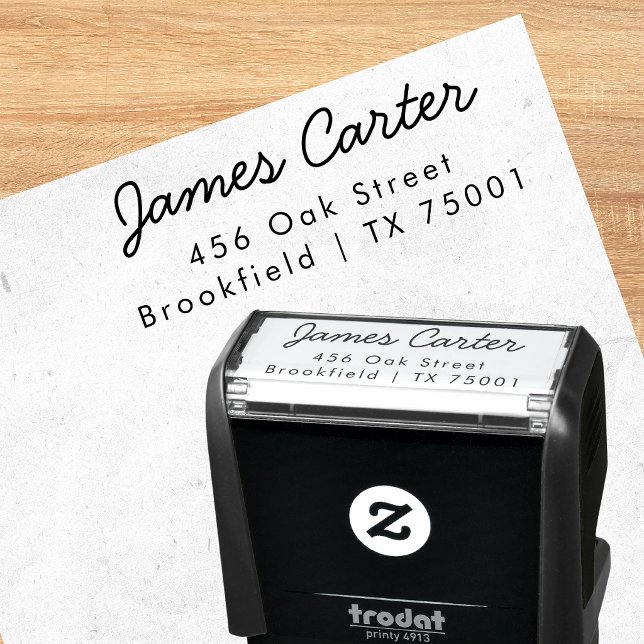 Modern Script Return Address Self-inking Stamp (Creator Uploaded)
