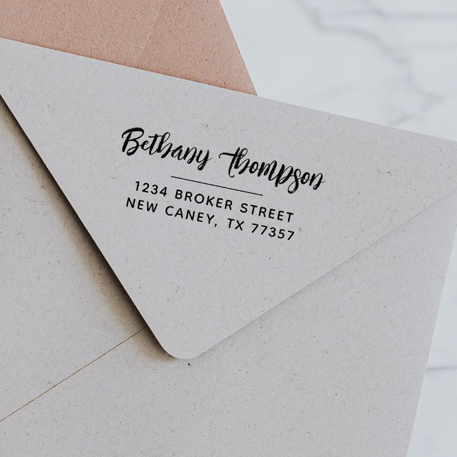 Modern Script Return Address Self-inking Stamp (Creator Uploaded)