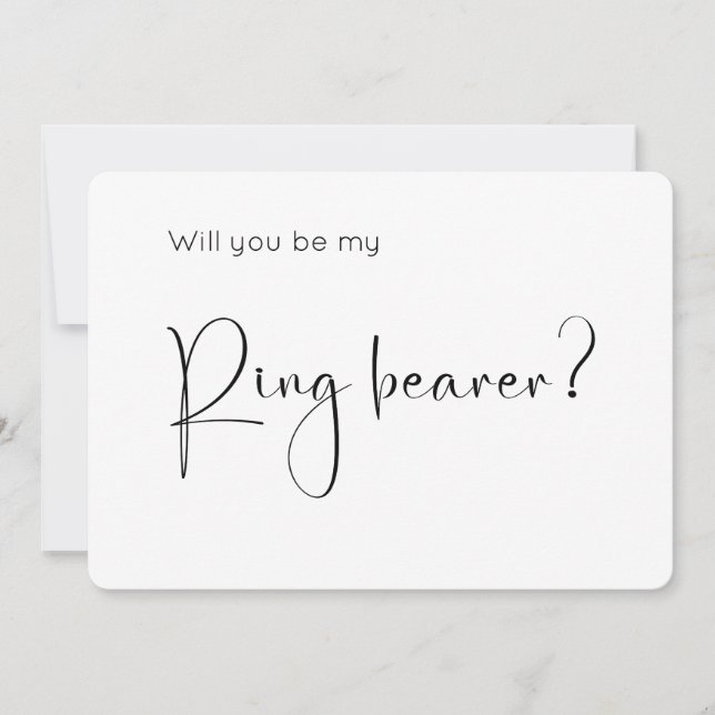 Modern Script Ring Bearer Proposal Invitation (Front)