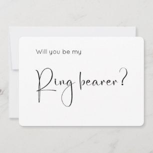 Modern Script Ring Bearer Proposal Invitation