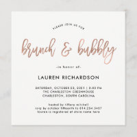 Modern Script | Rose Gold Brunch and Bubbly