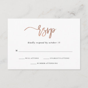 Modern Script   Rose Gold Wedding Response