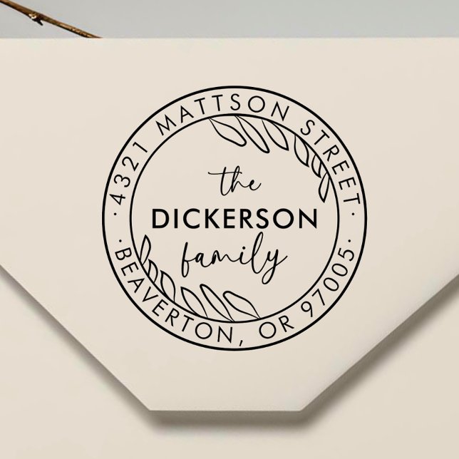 Modern Script Round Family Return Address Stamp (Creator Uploaded)