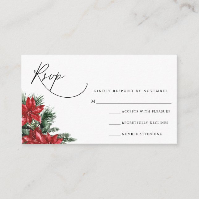 Modern Script RSVP Card (Front)