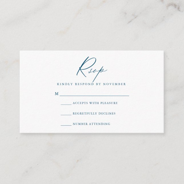 Modern Script RSVP Card (Front)
