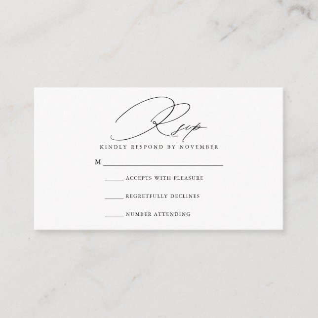 Modern Script RSVP Card (Front)