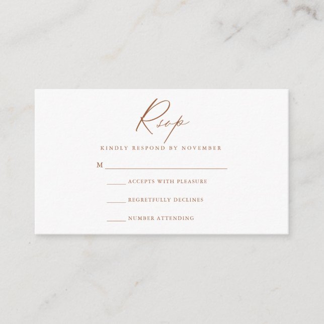 Modern Script RSVP Card (Front)
