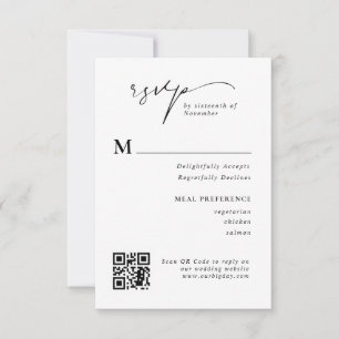 Modern Script RSVP QR Code Wedding Response Card