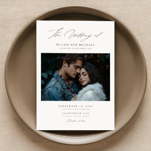 Modern Script Rustic Elegance Wedding Invite