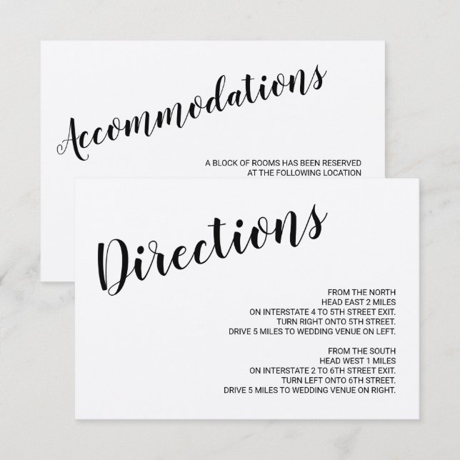 Modern Script Rustic Kraft Paper Wedding Details Invitation (Front/Back)