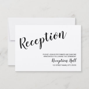 Modern Script Rustic Kraft Paper Wedding Reception Invitation