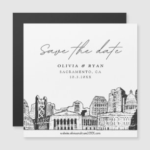 Modern Script Sacramento Save the Date Magnet