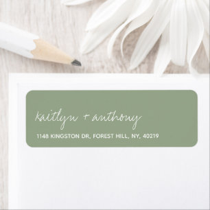 Modern Script Sage Green Minimalistic Wedding