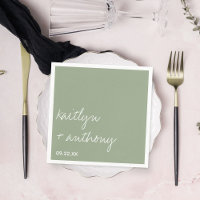 Modern Script Sage Green Minimalistic Wedding