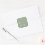 Modern Script Sage Green Minimalistic Wedding Square Sticker<br><div class="desc">Celebrate in style with these modern and very trendy wedding stickers. This design is easy to personalise with your special event wording and your guests will be thrilled when they receive these fabulous stickers. Matching items can be found in the collection.</div>