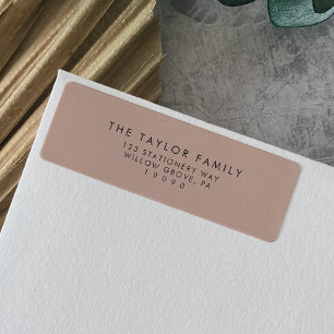 Modern Script Salmon Family Return Address Label