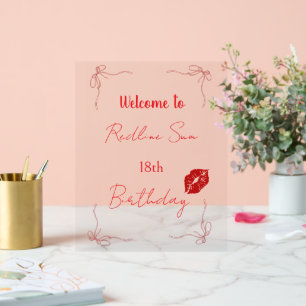 Modern Script Sassy Birthday Welcome Acrylic Sign