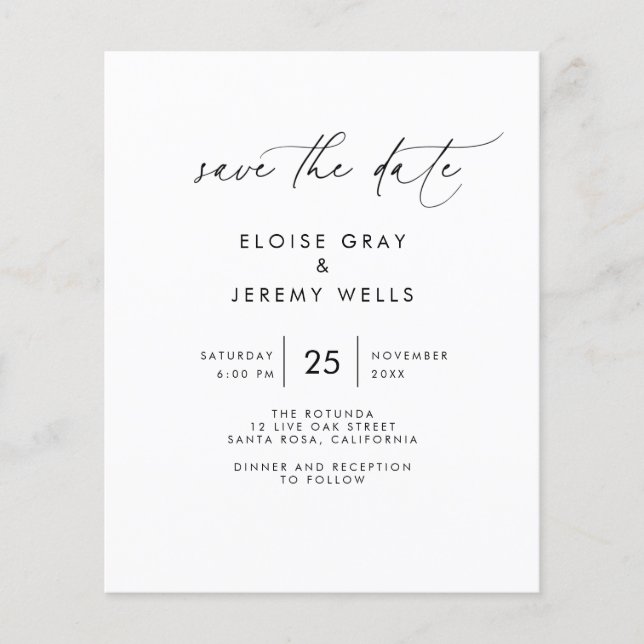 Modern Script Save the Date (Front)