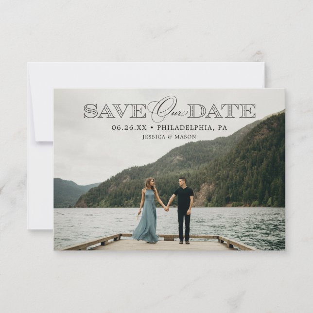 Modern Script Save the Date Card - Save The Dates (Front)