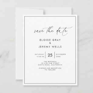 Modern Script Save the Date Invitation