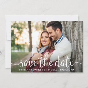 Modern Script   Save The Date Photo Card