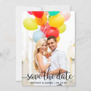 Modern Script Save The Date Photo Card