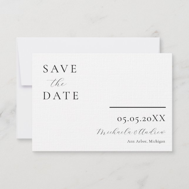 Modern Script Save the Date, Photo on the back Save The Date (Front)