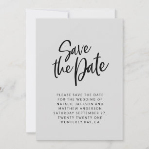 Modern script save the date wedding announcement