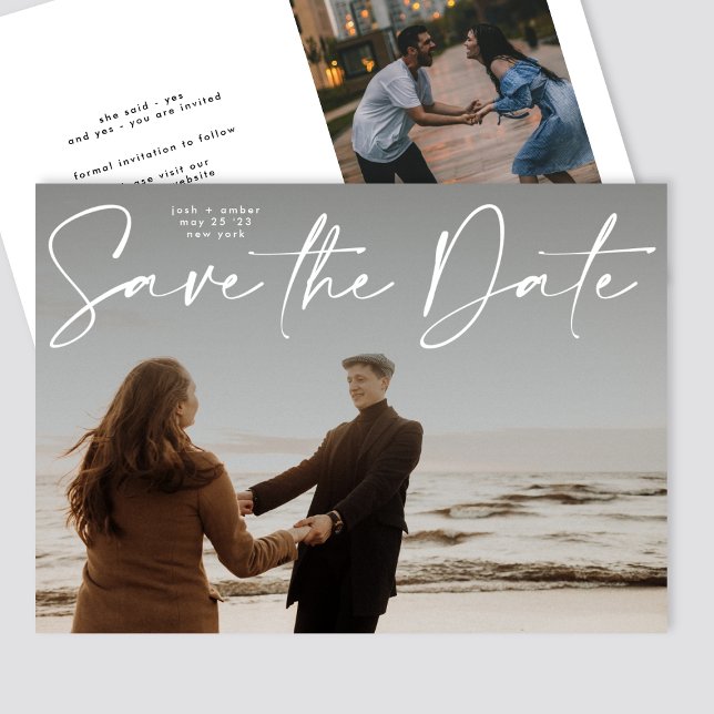 Modern Script Save The Date Wedding Invitation (Creator Uploaded)