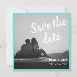 Modern Script Save The Date Wedding Photo Card