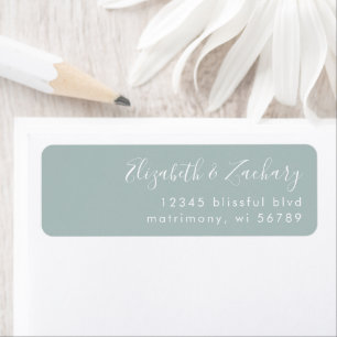 Modern Script Sea Glass Wedding Return Address