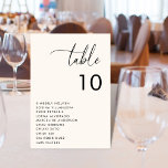 Modern Script Seating Chart Names Minimal Wedding Table Number<br><div class="desc">Decorate your wedding tables with this modern,  stylish card,  featuring modern script and custom text of your choice. Easily add your own details by clicking on the "personalise" option.</div>