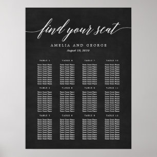 Modern Script Seating Chart Poster