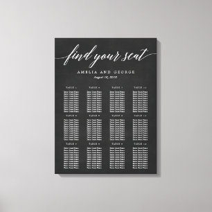 Modern Script Seating Chart Wrapped Canvas