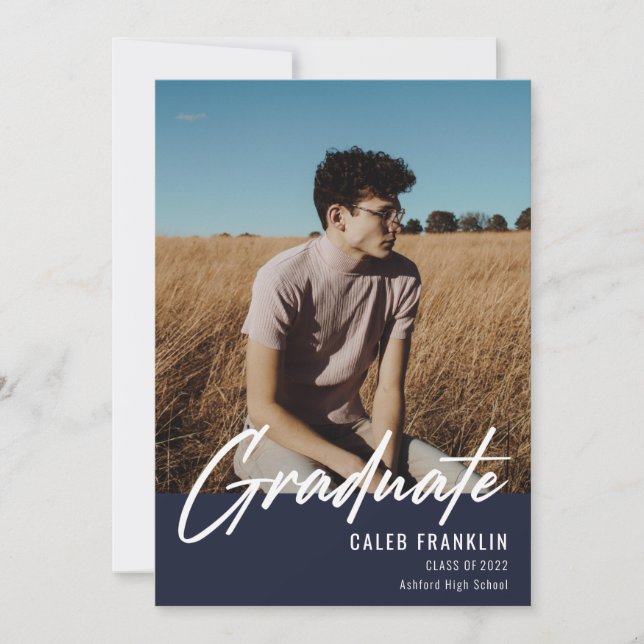 Modern Script Senior Class Photo Graduation (Front)