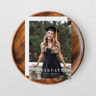 Modern Script Senior Photo Graduation  Invitation