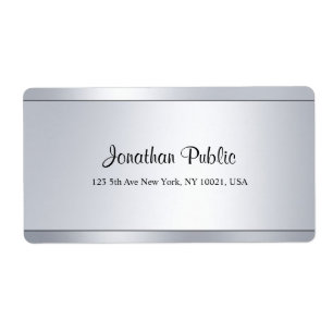 Modern Script Silver Chic Plain Shipping Address