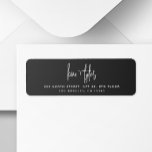Modern script simple black wedding return address<br><div class="desc">Simple elegant minimalist handwriting script couple bride and groom names black and white wedding return address labels.</div>