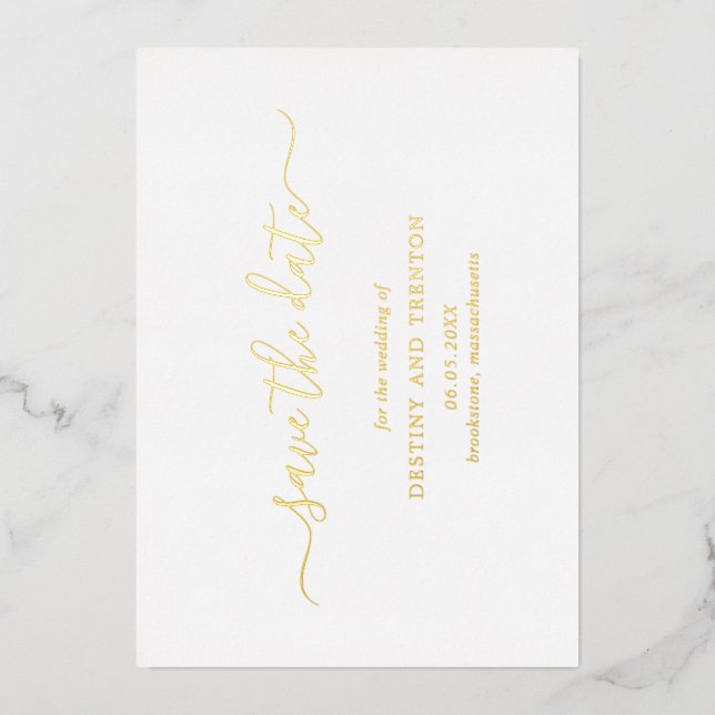 Modern Script Simple Elegant Wedding Save The Date (Front)