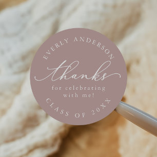 Modern Script Simple Graduation Classic Round Sticker