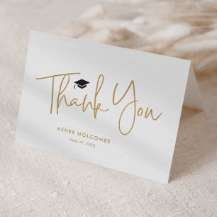 Modern Script Simple Graduation Thank You Card