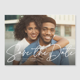 Modern script simple photo save the date