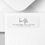 Modern script simple wedding return address<br><div class="desc">Simple elegant minimalist handwriting script couple bride and groom names black and white wedding return address labels.</div>