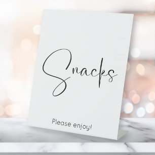 Modern Script Snacks Pedestal Sign
