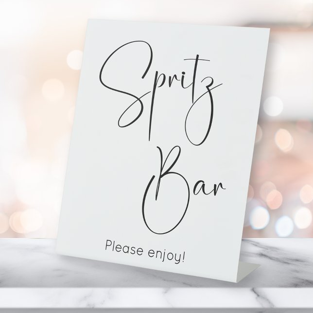 Modern Script Spritz Bar Pedestal Sign (Creator Uploaded)