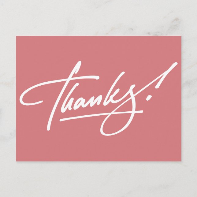 Modern Script Strawberry Ice Thank You Card (Front)