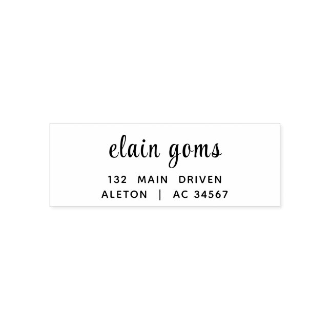 Modern Script | Stylish Trendy Return Address Self-inking Stamp (Design)