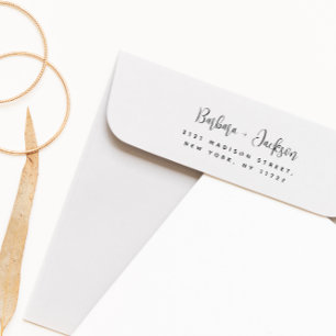  Modern Script Stylish Wedding Return Address Self-inking Stamp